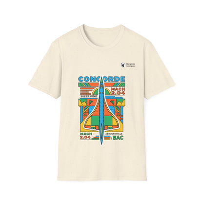 Concorde Cruise aviation graphic on a natural unisex t-shirt
