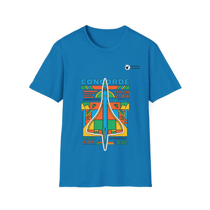 Concorde Cruise aviation graphic on a sapphire unisex t-shirt