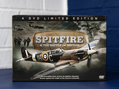 Front of Spitfire & The Battle of Britain 4-DVD limited edition box with Spitfire artwork.
