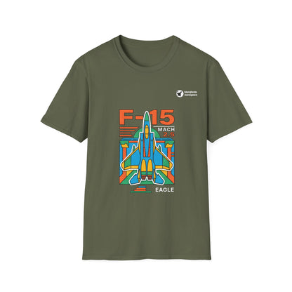 Eagle Energy aviation graphic on a military green unisex t-shirt