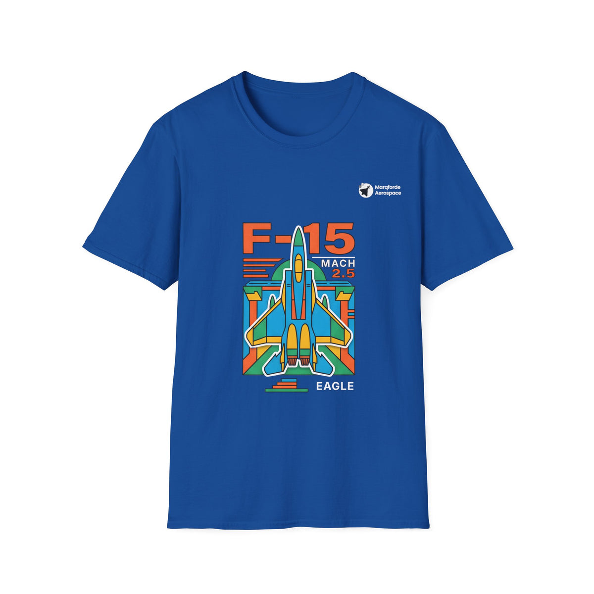 Eagle Energy aviation graphic on a royal blue unisex t-shirt