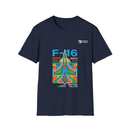 Falcon Fury aviation graphic on a navy unisex t-shirt