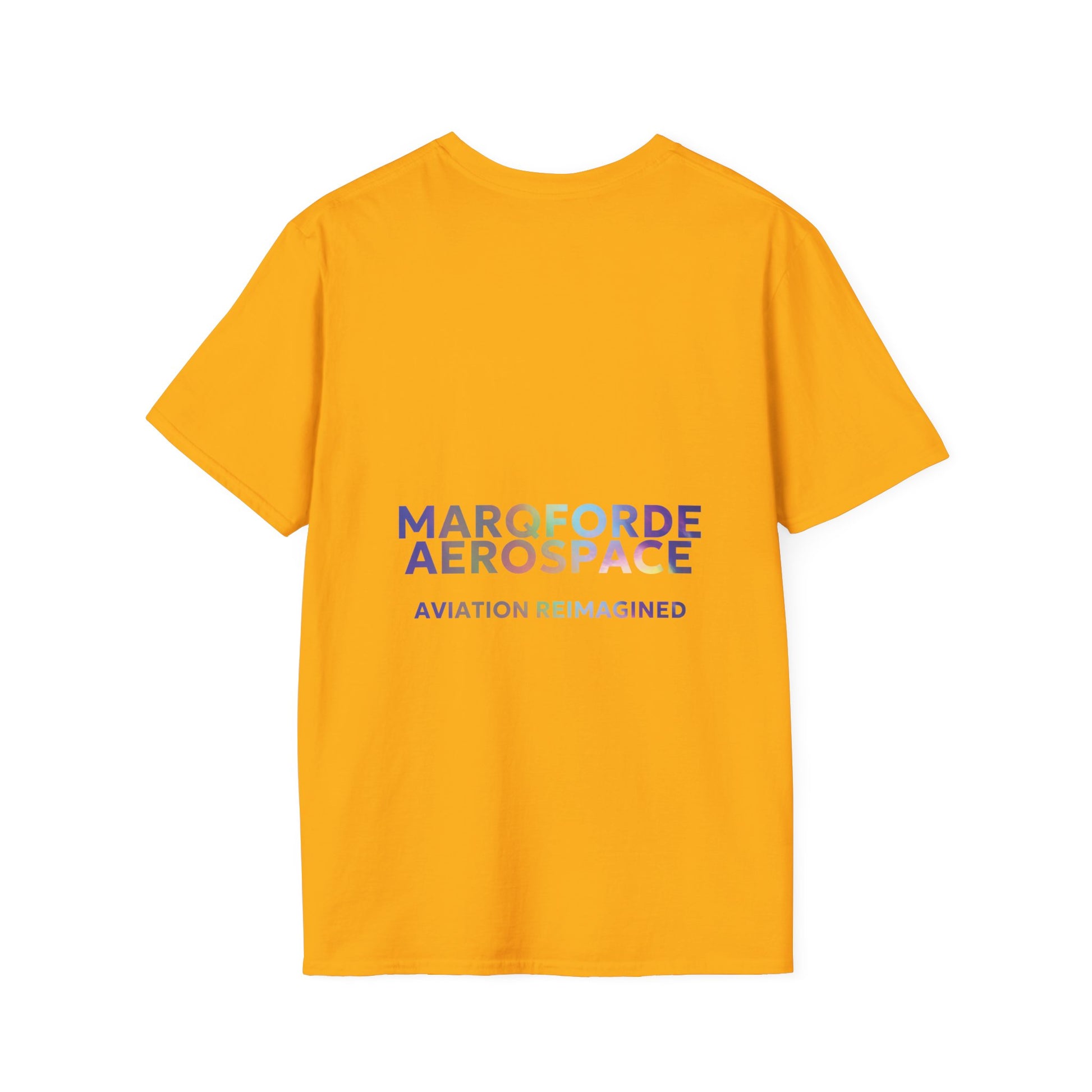 Aviation Enthusiast T-Shirt – Live Love Aviation Design in Golden yellow Colour with Holographic Colour Text Design