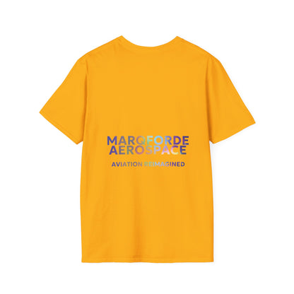 Aviation Enthusiast T-Shirt – Live Love Aviation Design in Golden yellow Colour with Holographic Colour Text Design