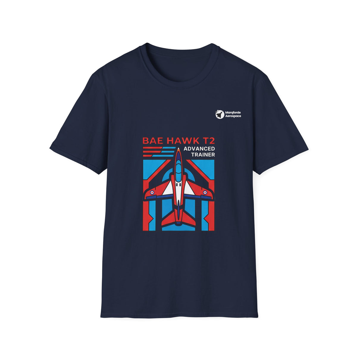 Hightime Hawk aviation graphic on a navy unisex t-shirt