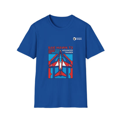 Hightime Hawk aviation graphic on a royal blue unisex t-shirt