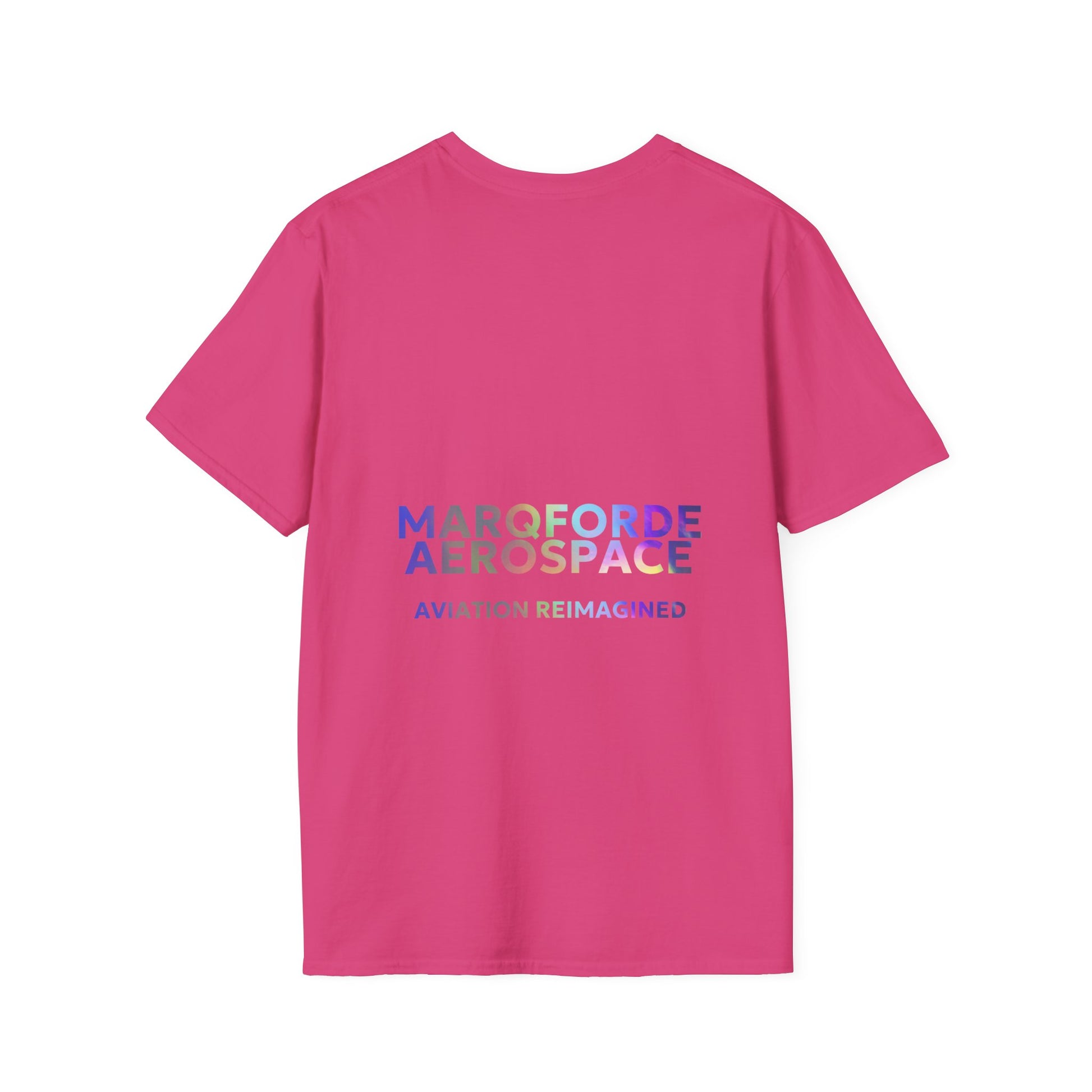 Aviation Enthusiast T-Shirt – Live Love Aviation Design in Heliconia Pink Colour with Holographic Colour Text Design