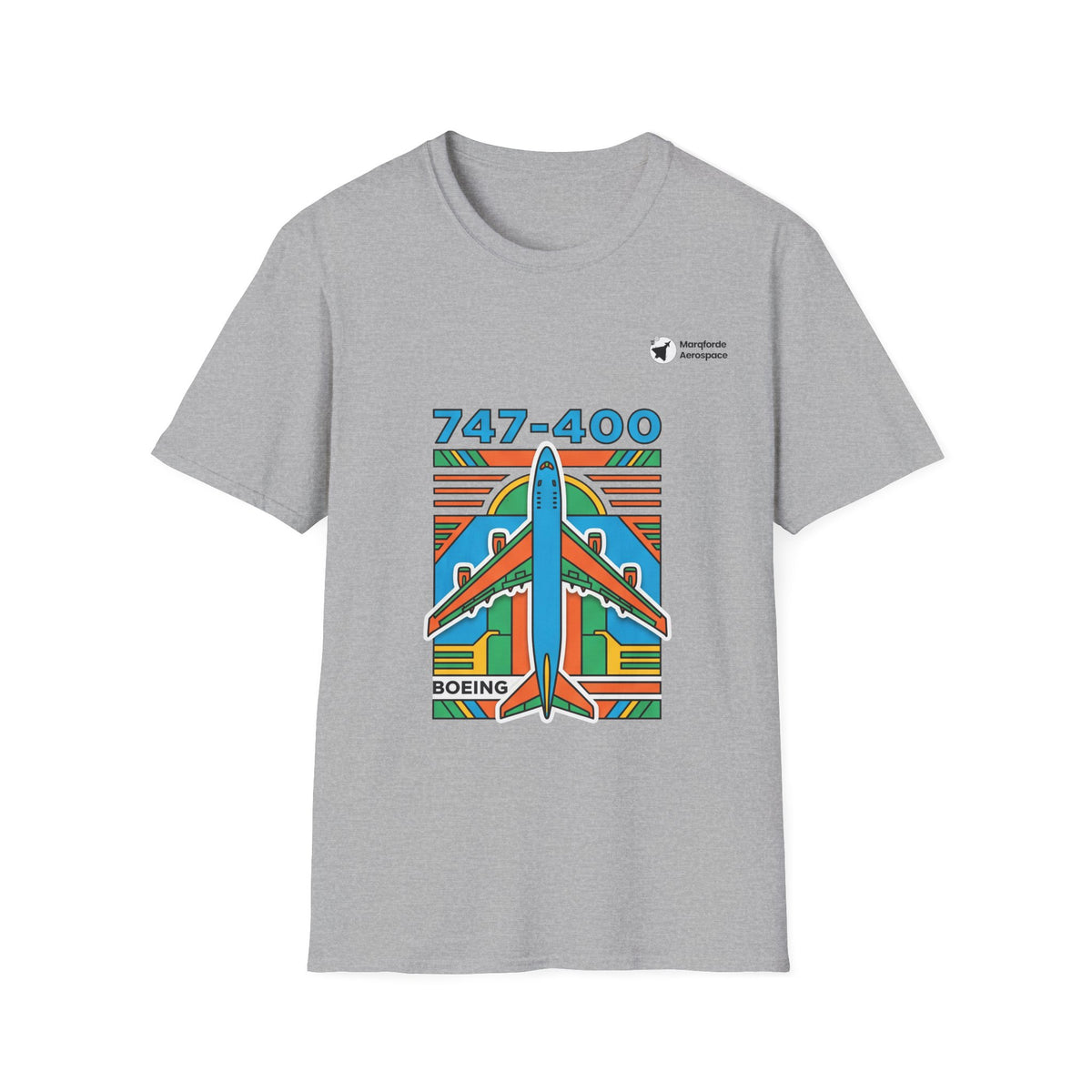 Jumbo Jetstream B747 aviation graphic on a sport grey unisex t-shirt