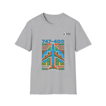 Jumbo Jetstream B747 aviation graphic on a sport grey unisex t-shirt