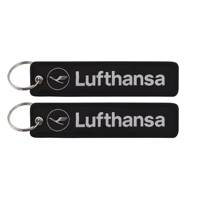 Lufthansa Keyring | Embroidered Flight Tag