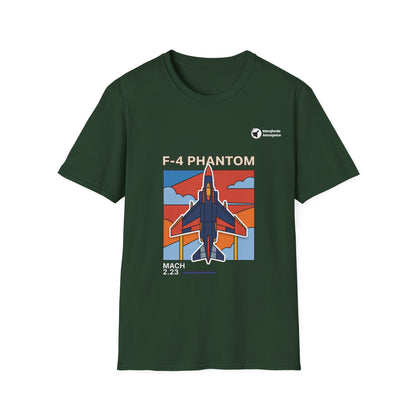 Phantom Pulse aviation graphic on a forest green unisex t-shirt