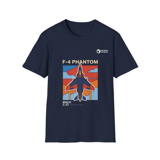 Phantom Pulse aviation graphic on a navy unisex t-shirt