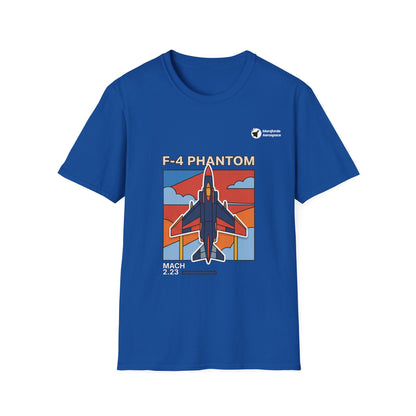 Phantom Pulse aviation graphic on a royal blue unisex t-shirt