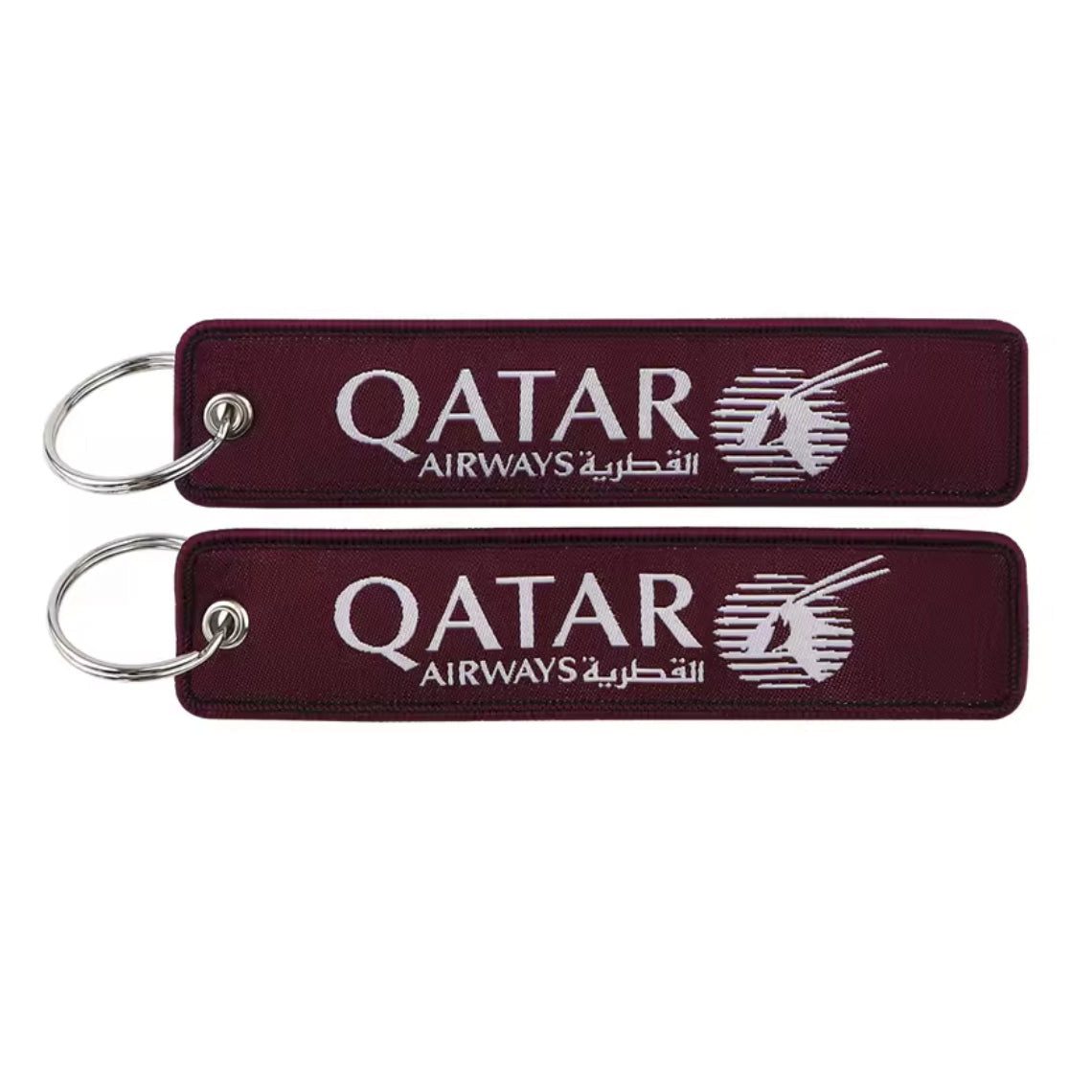Qatar Airways Keyring | Embroidered Flight Tag