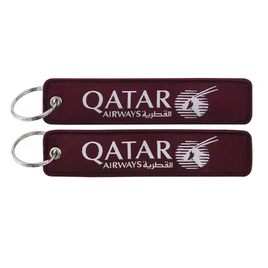 Qatar Airways Keyring embroidered aviation keyring