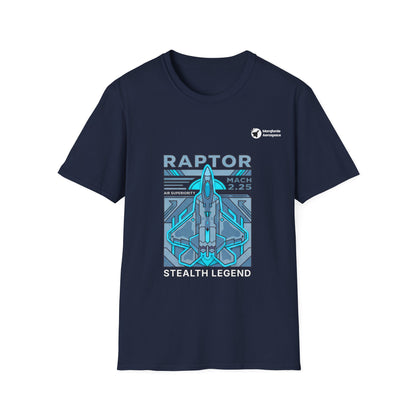 Raptor Revenge aviation graphic on a navy unisex t-shirt