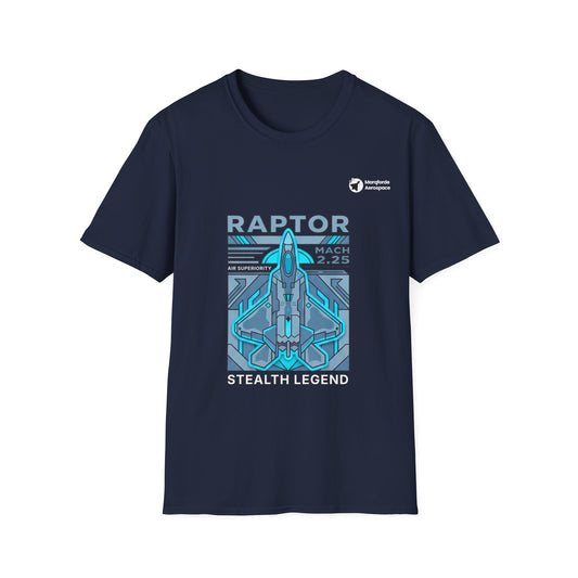 Raptor Revenge aviation graphic on a navy unisex t-shirt