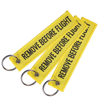 Remove Before Flight Keyring | Embroidered Flight Tag