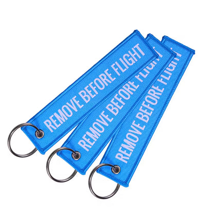 Remove Before Flight Keyring | Embroidered Flight Tag
