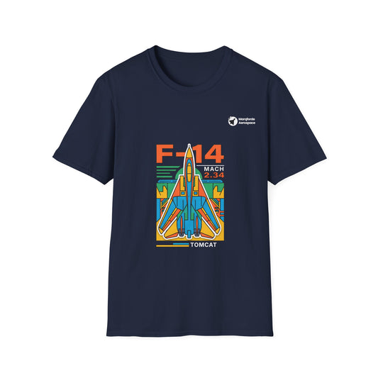 Tomcat Thrill aviation graphic on a navy unisex t-shirt