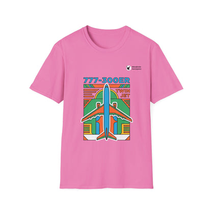 Triple Titan 777 aviation graphic on an azalea unisex t-shirt
