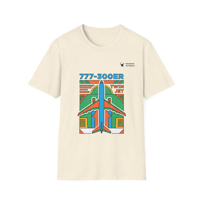 Triple Titan 777 aviation graphic on a natural unisex t-shirt