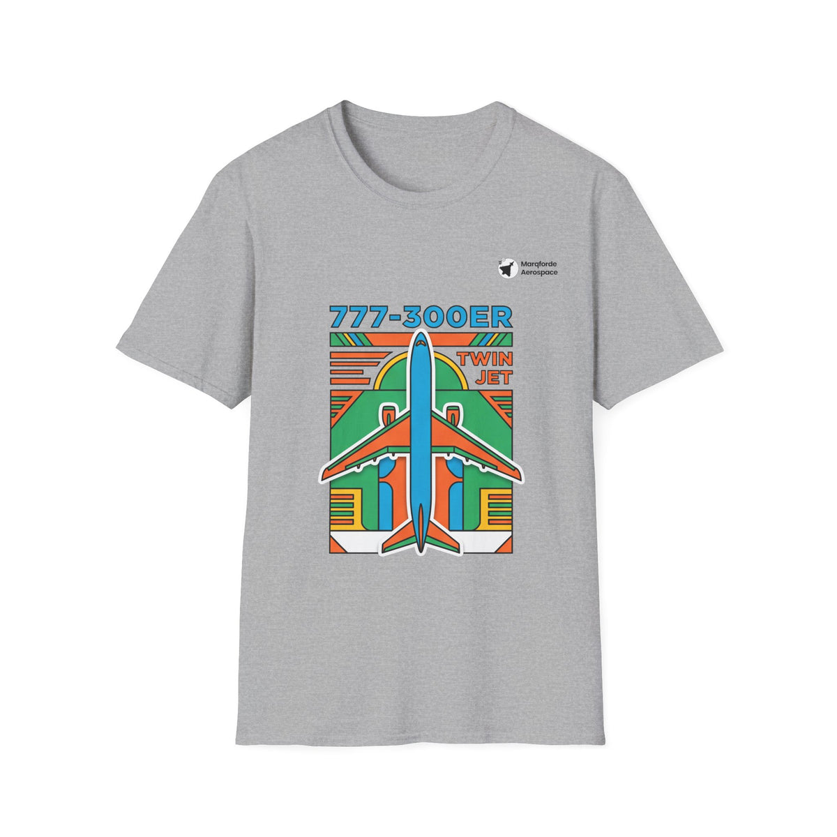 Triple Titan 777 aviation graphic on a sport grey unisex t-shirt