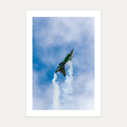 Belgian Air Force Dream Viper F-16 climbing vertically with a trail of smoke, unframed A4 aviation photo print
