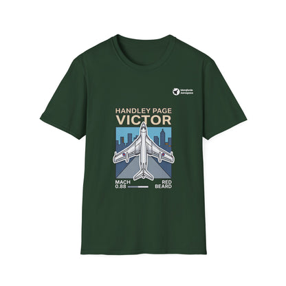 Victor Velocity aviation graphic on a forest green unisex t-shirt