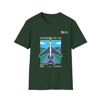 Vickers Voyage aviation graphic on a forest green unisex t-shirt