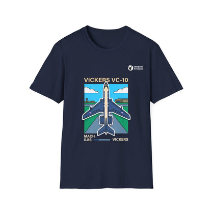 Vickers Voyage aviation graphic on a navy unisex t-shirt