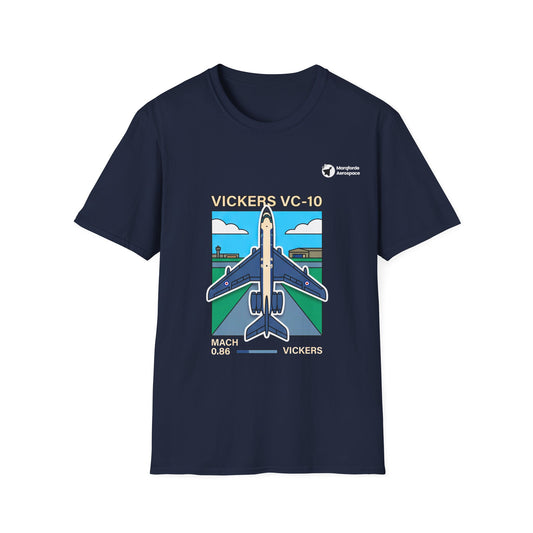 Vickers Voyage aviation graphic on a navy unisex t-shirt