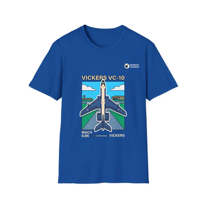 Vickers Voyage aviation graphic on a royal blue unisex t-shirt