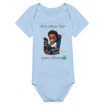 Junior Jetsetter Baby Romper – Aviation Print for Boys