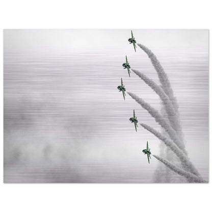 Premium Royal Saudi Hawks Brushed Aluminum Art for Aviation Lovers