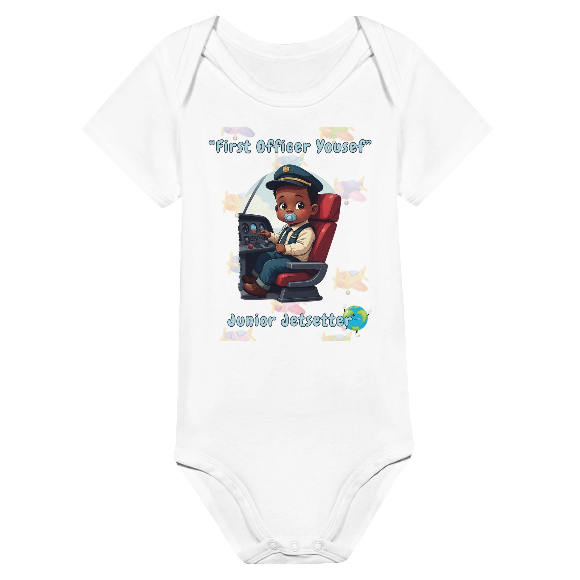 High-Quality Baby Bodysuit – Junior Jetsetter Aviation Theme