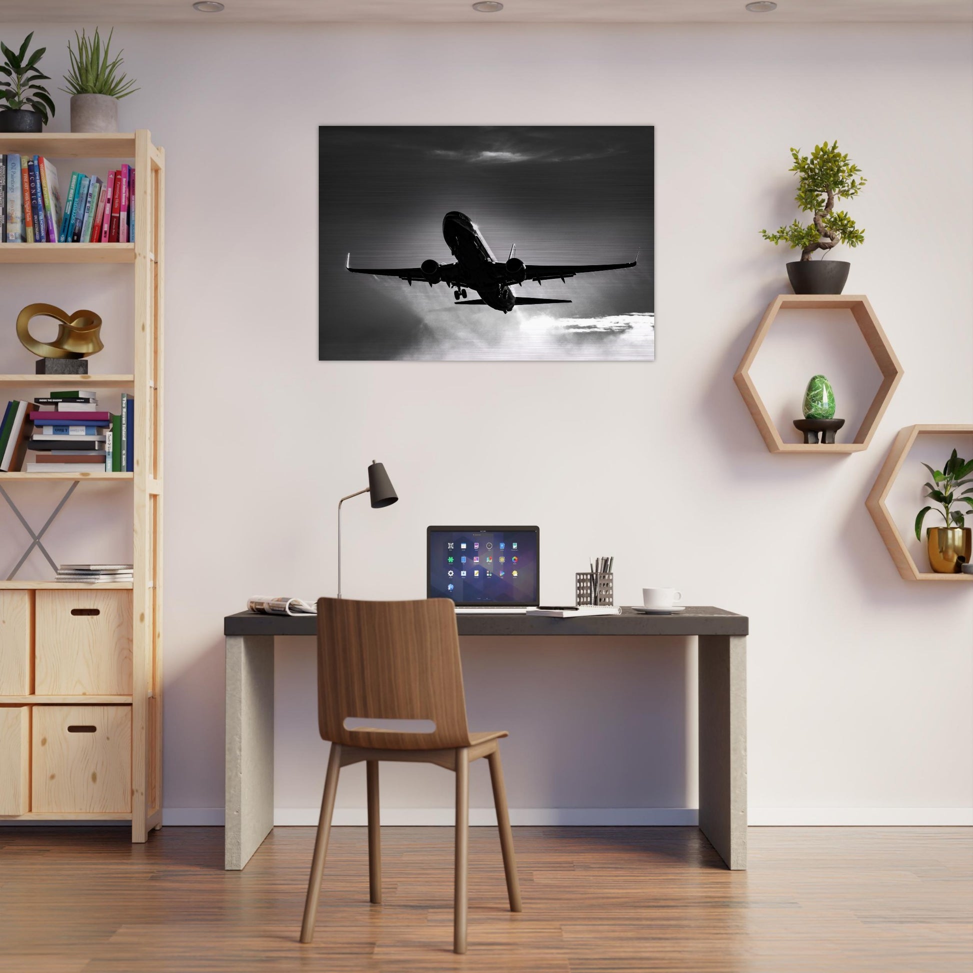 Jet2 Boeing 737 Misty Takeoff Brushed Aluminium Print – Collector’s Piece