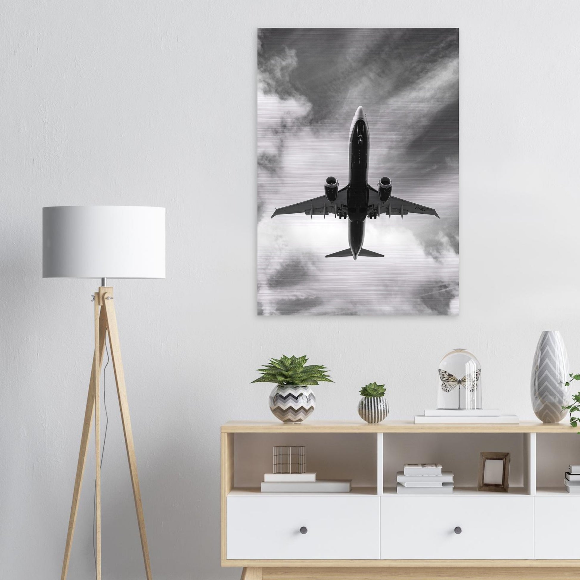 Ryanair Boeing 737 MAX Print – Stylish & Modern Brushed Aluminum Finish