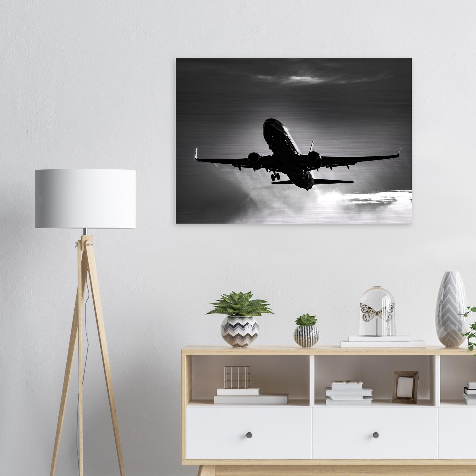 Close-Up of Jet2 Boeing 737 Misty Departure Brushed Aluminium Print