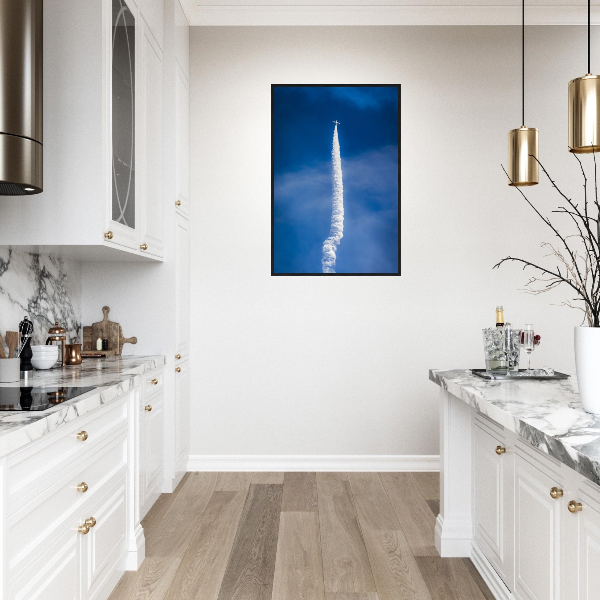 Premium Wooden Frame Fine Art Poster – Frecce Tricolori Solo Ascent Edition