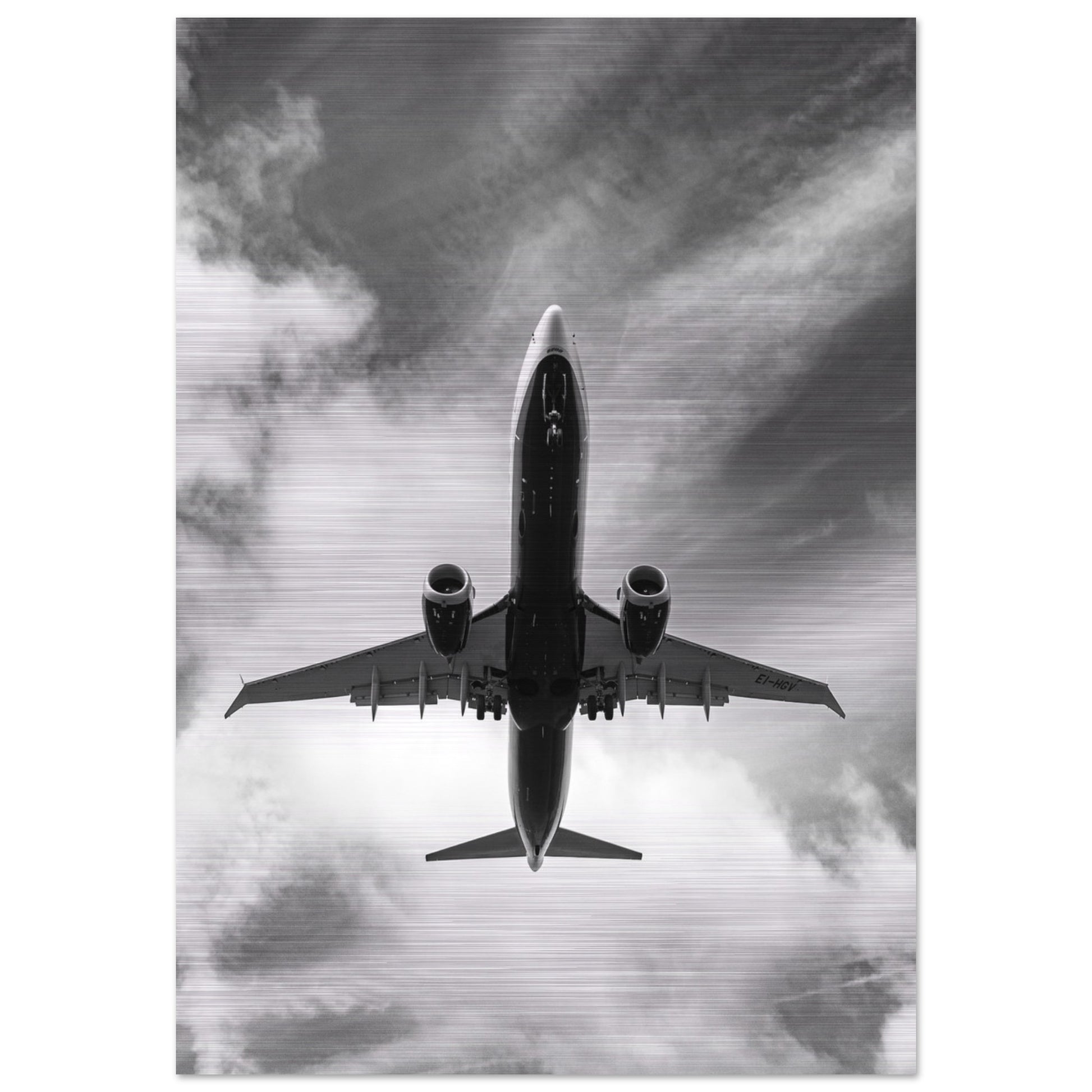 Ryanair Boeing 737 MAX Brushed Aluminum Print – Premium Aviation Art