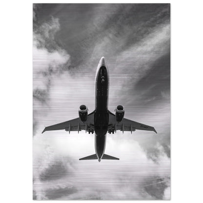 Ryanair Boeing 737 MAX Brushed Aluminum Print – Premium Aviation Art