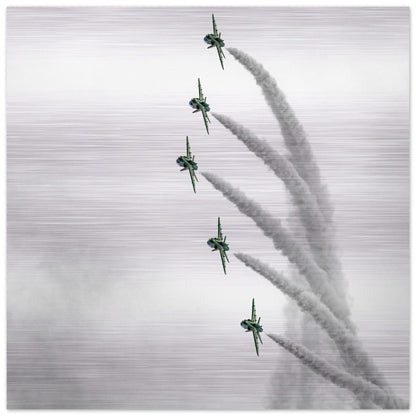 High-Quality Metal Print Featuring Royal Saudi Hawks Airshow Performance