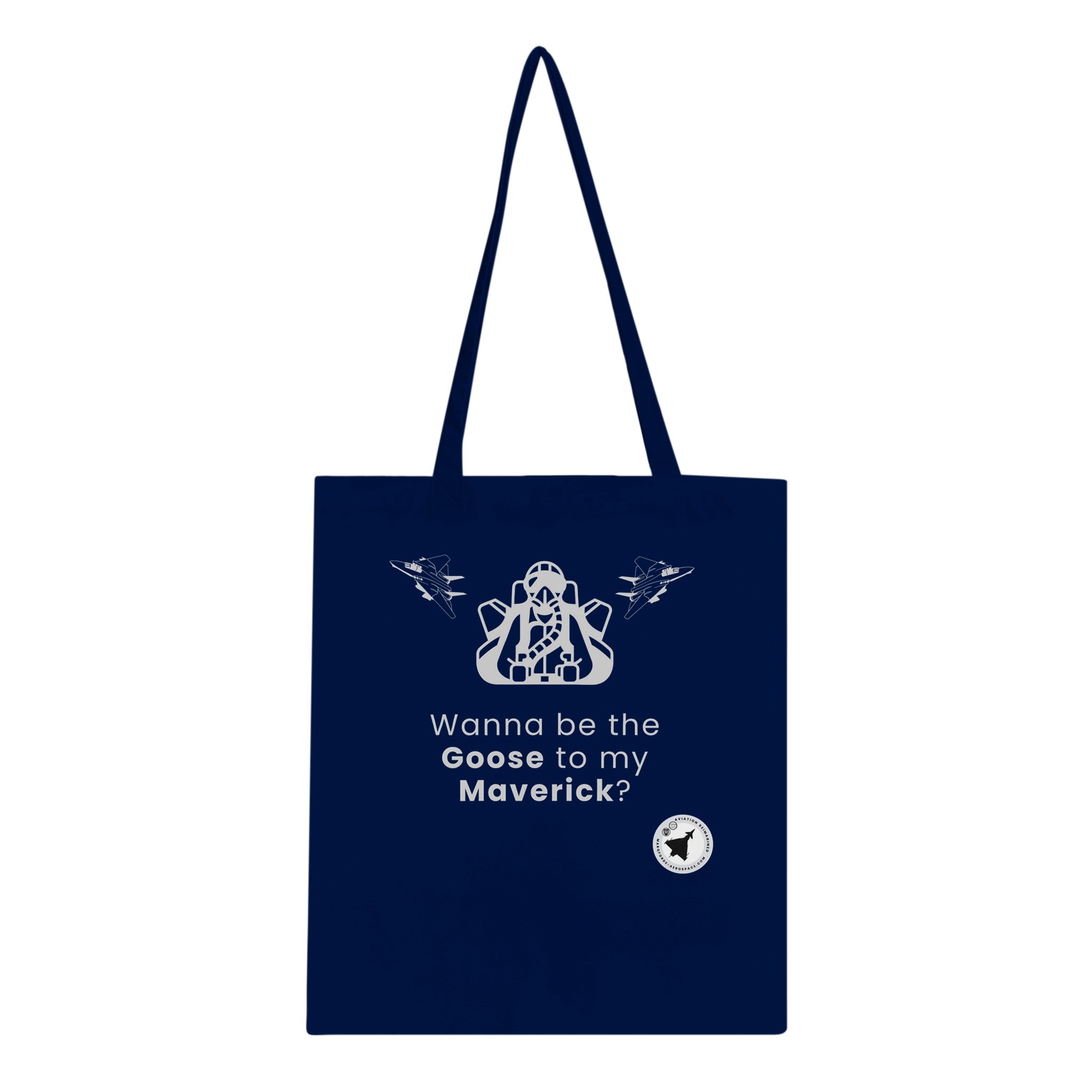 Goose To My Maverick Tote Bag – Dark Colours Aviation-Themed Design