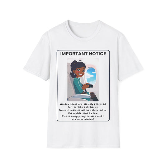 Window Seats Are For AvGeeks Unisex T-Shirt – Aviation Enthusiast Apparel
