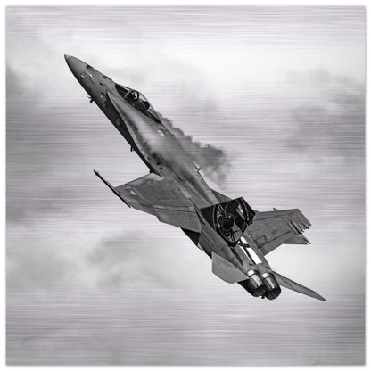 Finnish F/A-18 Hornet Brushed Aluminium Print – Military Jet Display
