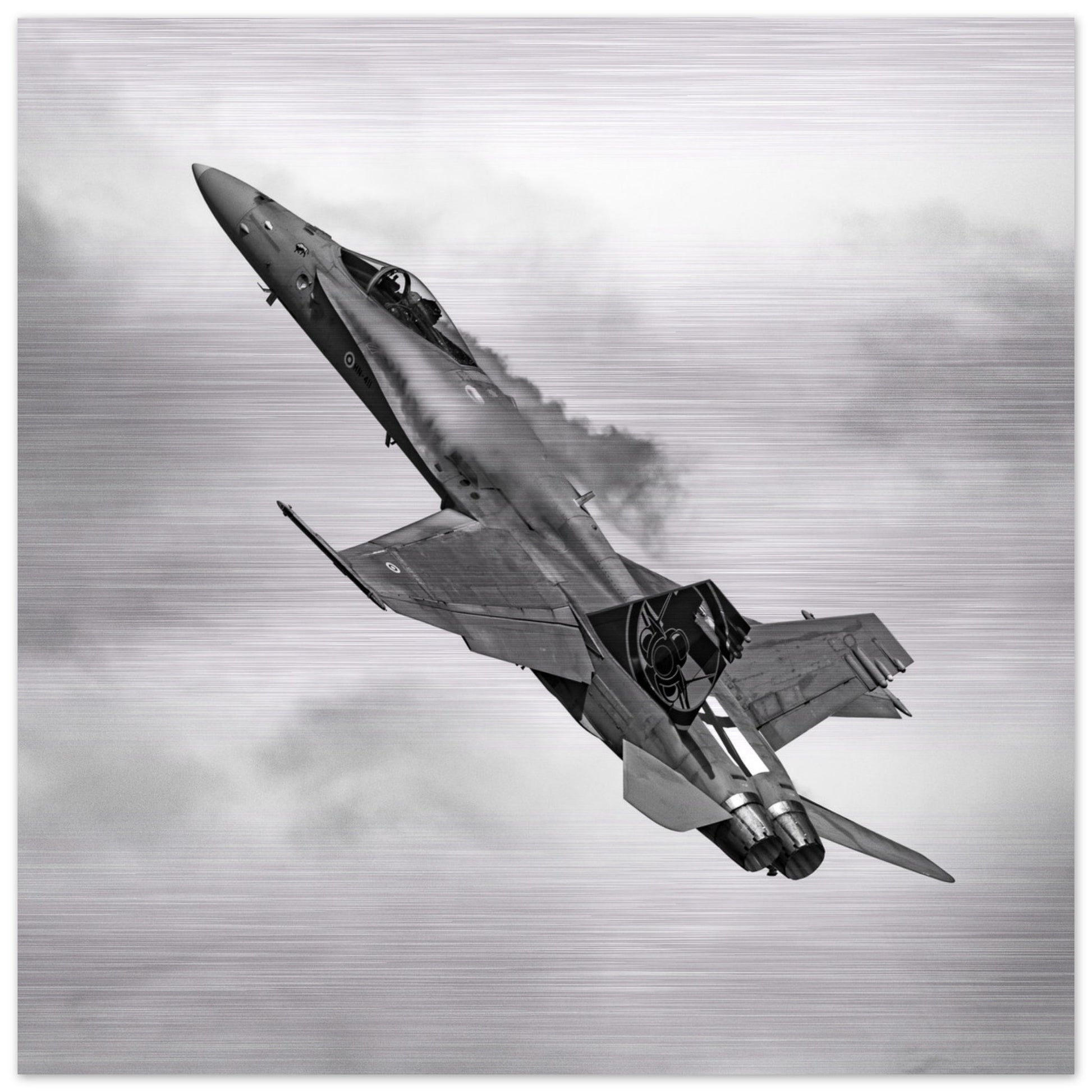 Finnish F/A-18 Hornet Jet Print – High-Definition Metallic Aircraft Art