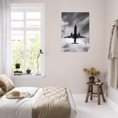 Detailed Aviation Art Print of Ryanair Boeing 737 MAX on Brushed Aluminum