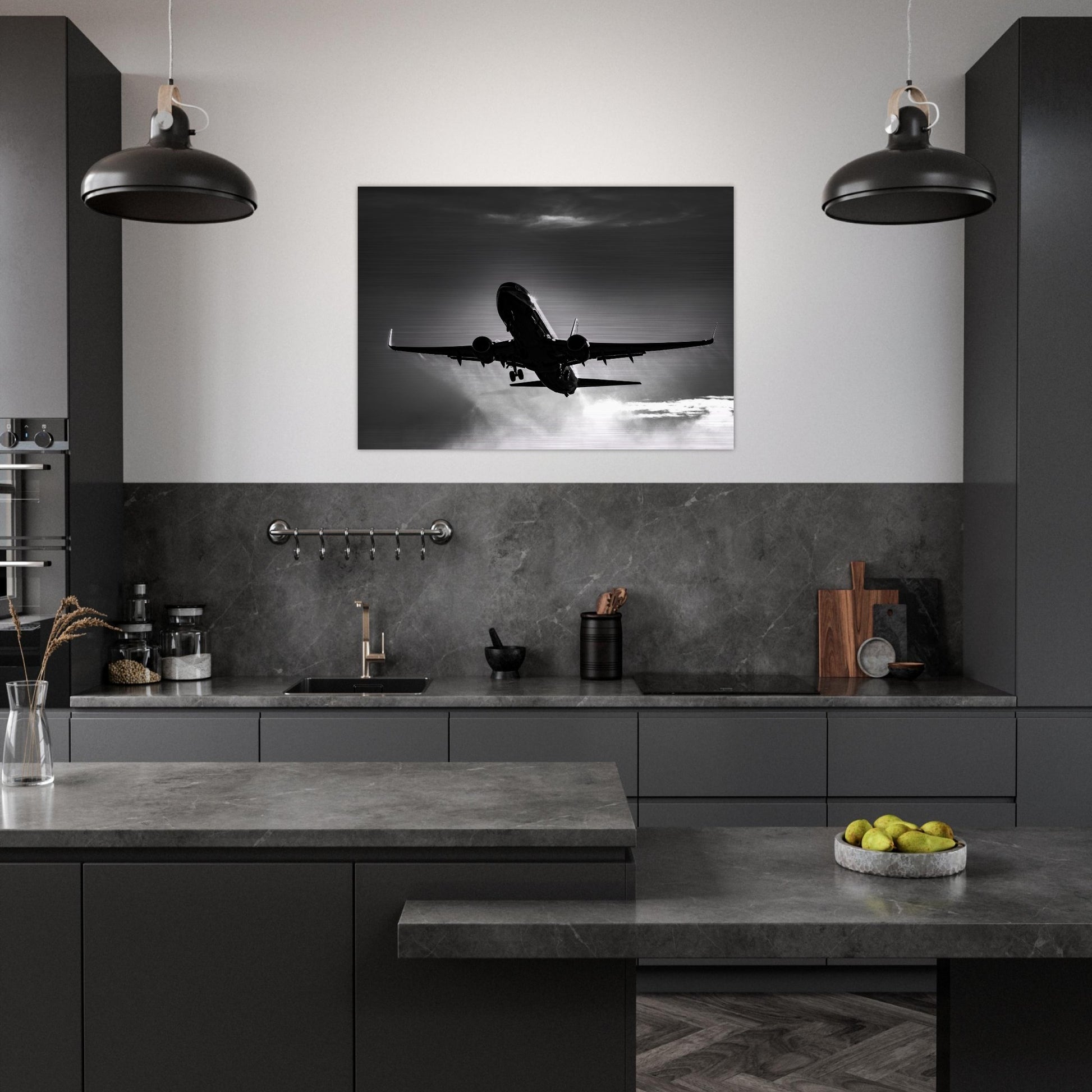 Detailed Aviation Art Print of Jet2 Boeing 737 on Brushed Aluminium