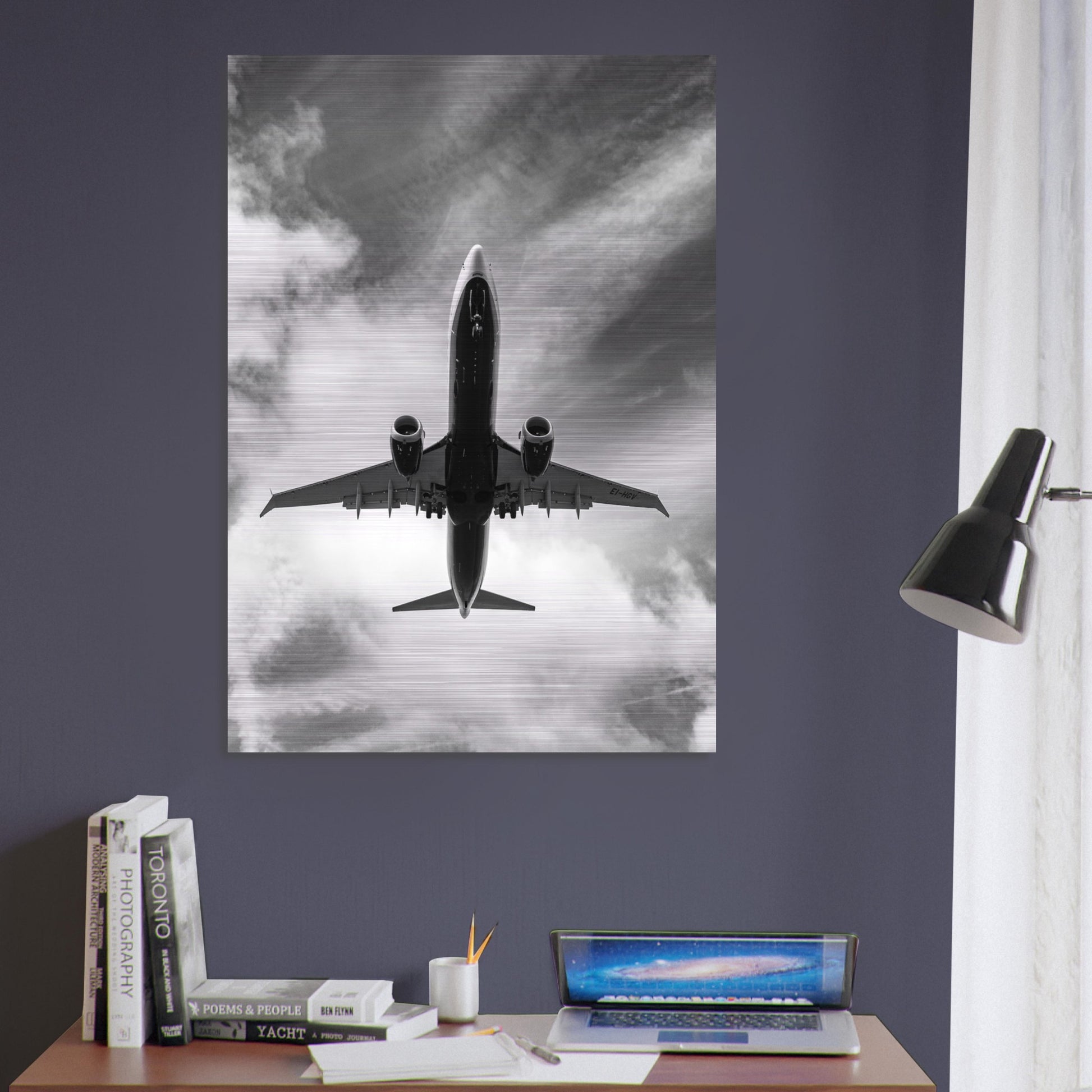 Premium Ryanair Boeing 737 MAX Brushed Aluminum Art for Aviation Lovers